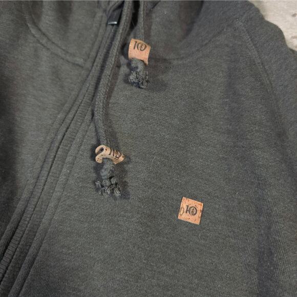 10Tree Zip Up Hoodie Sweater Men Size M Organic Cotton Recycled Polyester Blend - Picture 5 of 7